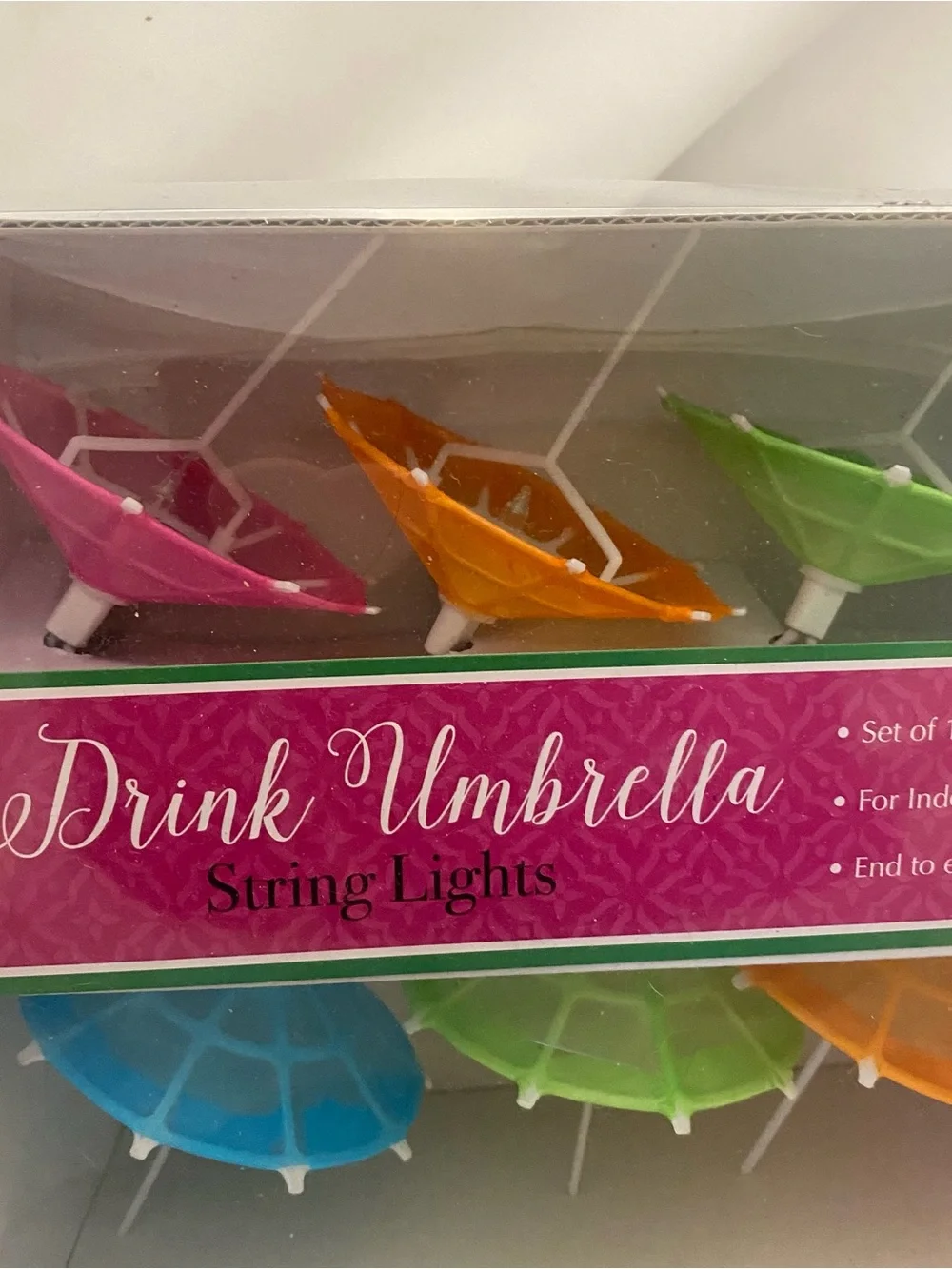 Colorful Umbrella Drink String Lights